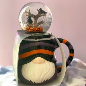 Cute Halloween gnome mug with snow globe stopper